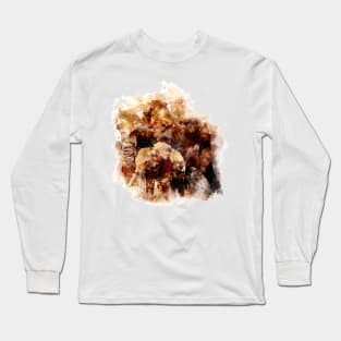 Elephant Watercolor Art Long Sleeve T-Shirt